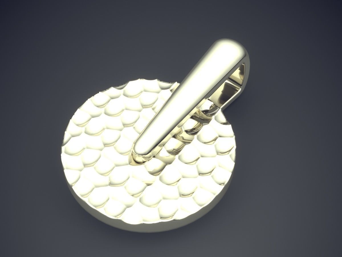 Interesting Round Textured Pendant 3D print model_1