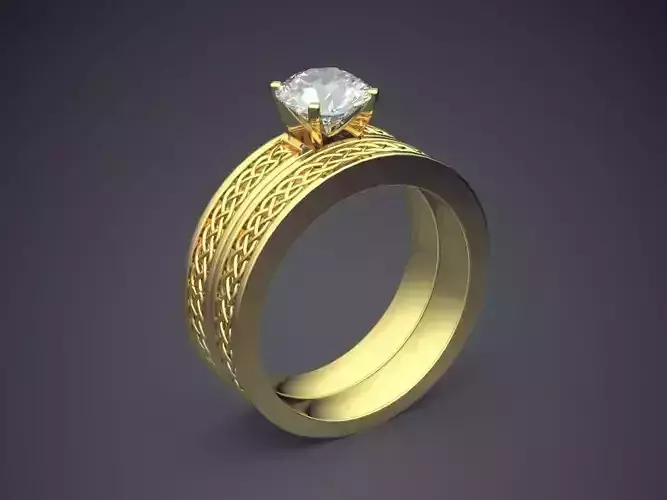 Luxurious Detail Ring With Diamond 2196 3D print model