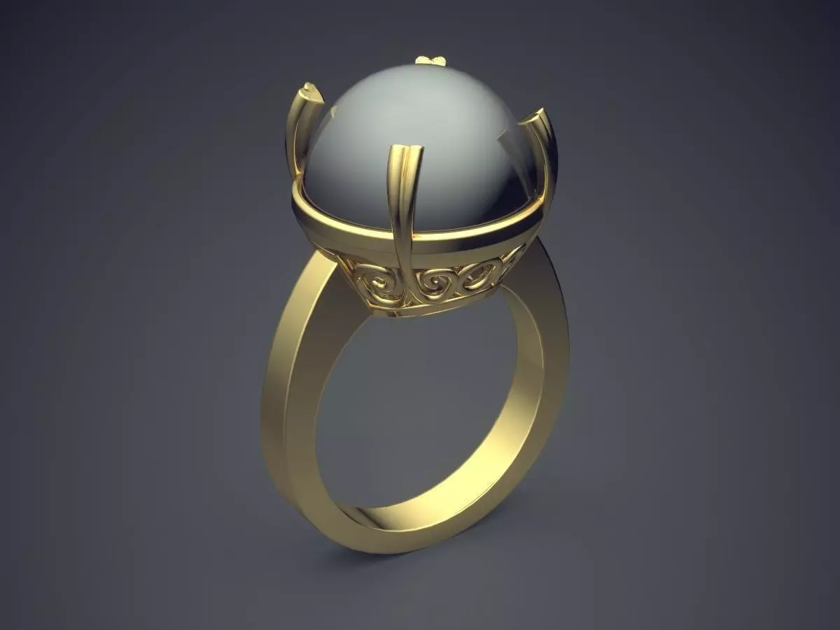 Ring With Pearl 2189 3D print model_0