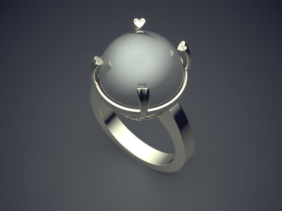 Ring With Pearl 2189 3D print model_1