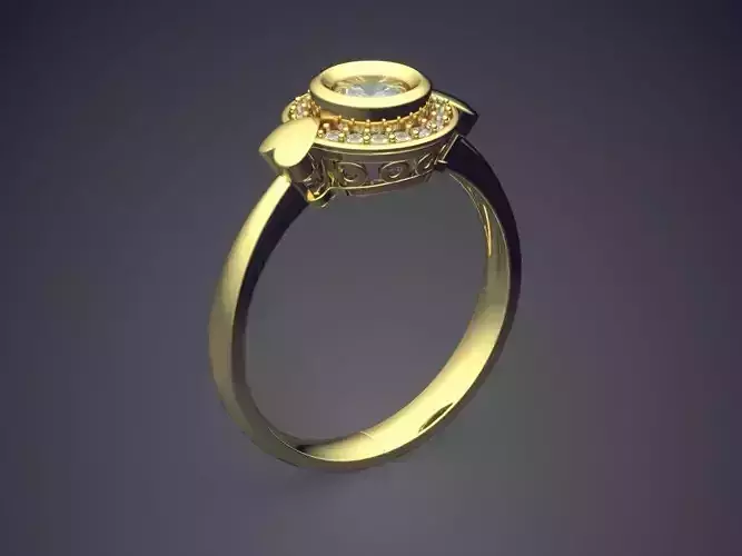 Impressive Classic Minimal Golden Engagement Ring