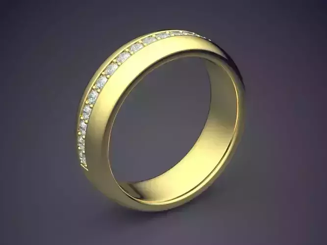 Thick Ring With Small Diamonds 2182 3D print model