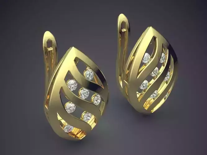 Raindrop-Shaped Diamond Earrings