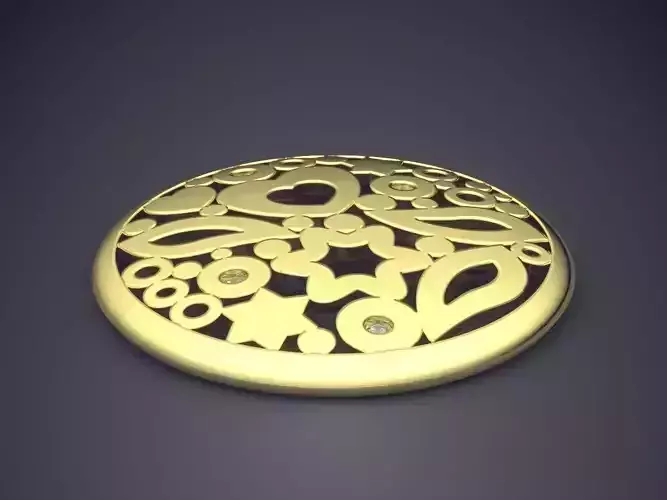 Beautiful Carved Round Pendant 