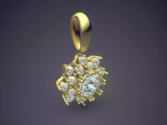 Magnificent Unique Flower-Shaped Pendant With Diamonds