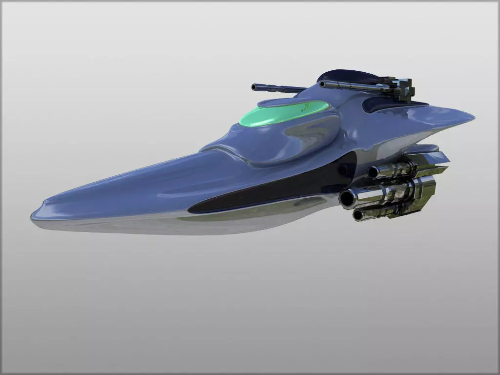 Combat Spaceship 3D model_0
