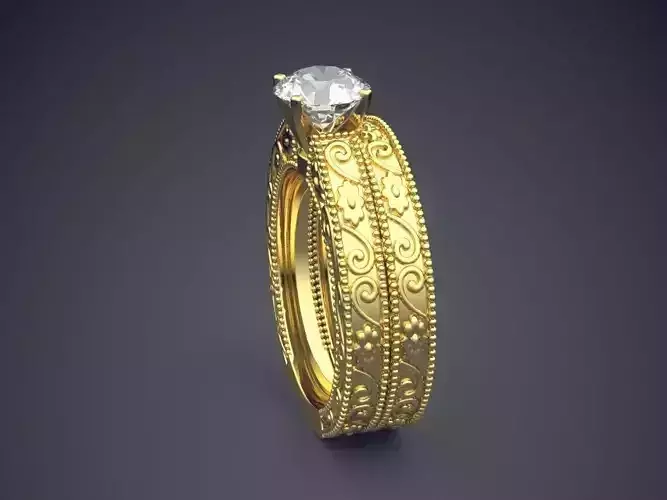 Luxurious Detailed Ring With Diamond 2167