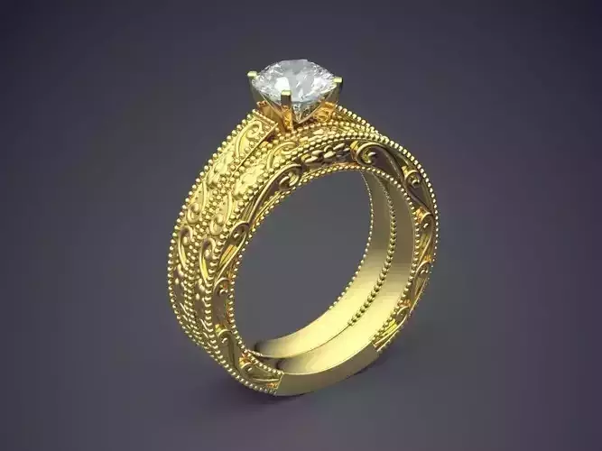 Luxurious Detailed Ring With Diamond 2167