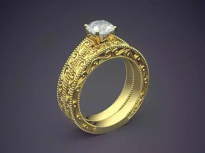 Luxurious Detail Ring With Diamond 2161