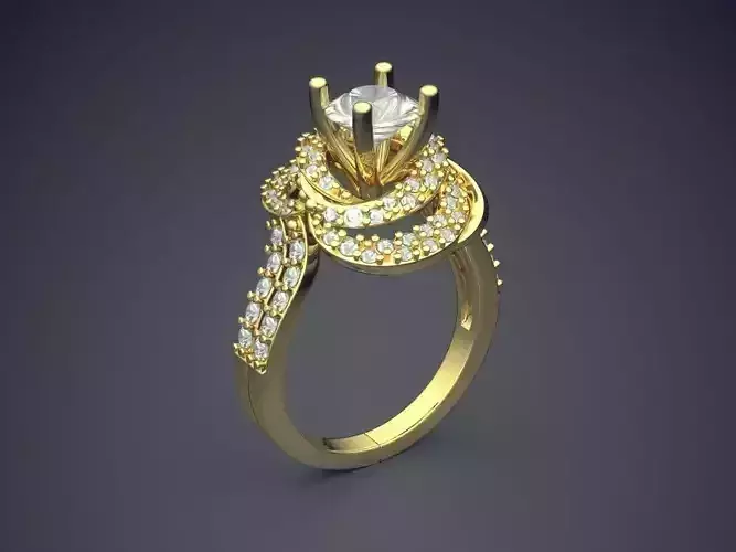 Curvy Ring With Diamonds 2155