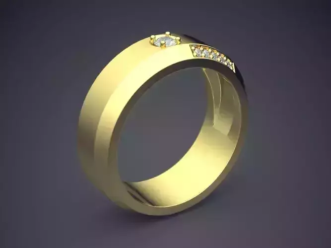 Thick Ring With Small Diamonds 2140 3D print model