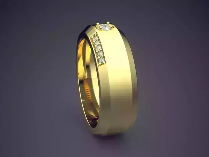 Thick Ring With Small Diamonds 2140