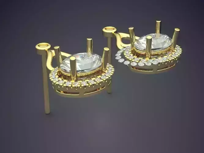 Luxury Earrings With Diamonds 2128 3D print model