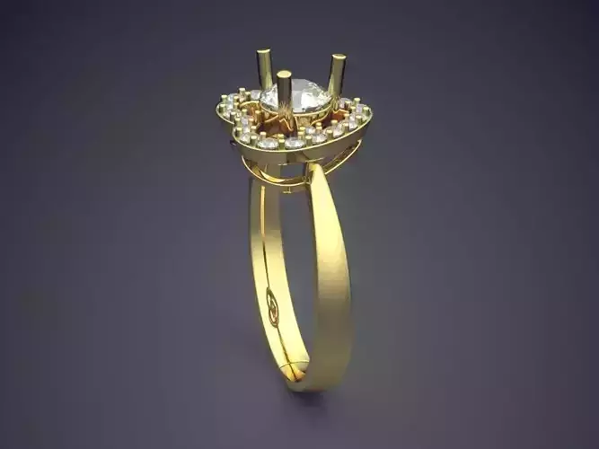 Heart-shaped Ring With Diamonds 2122