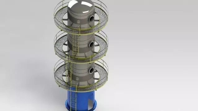 Tower and Footbridge circular structure Free 3D model_0