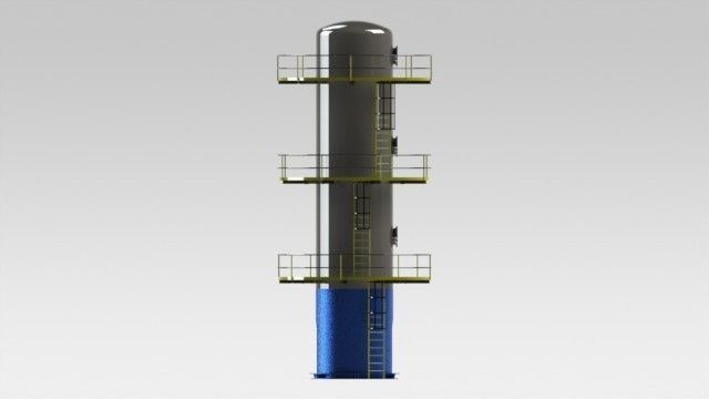 Tower and Footbridge circular structure Free 3D model_1