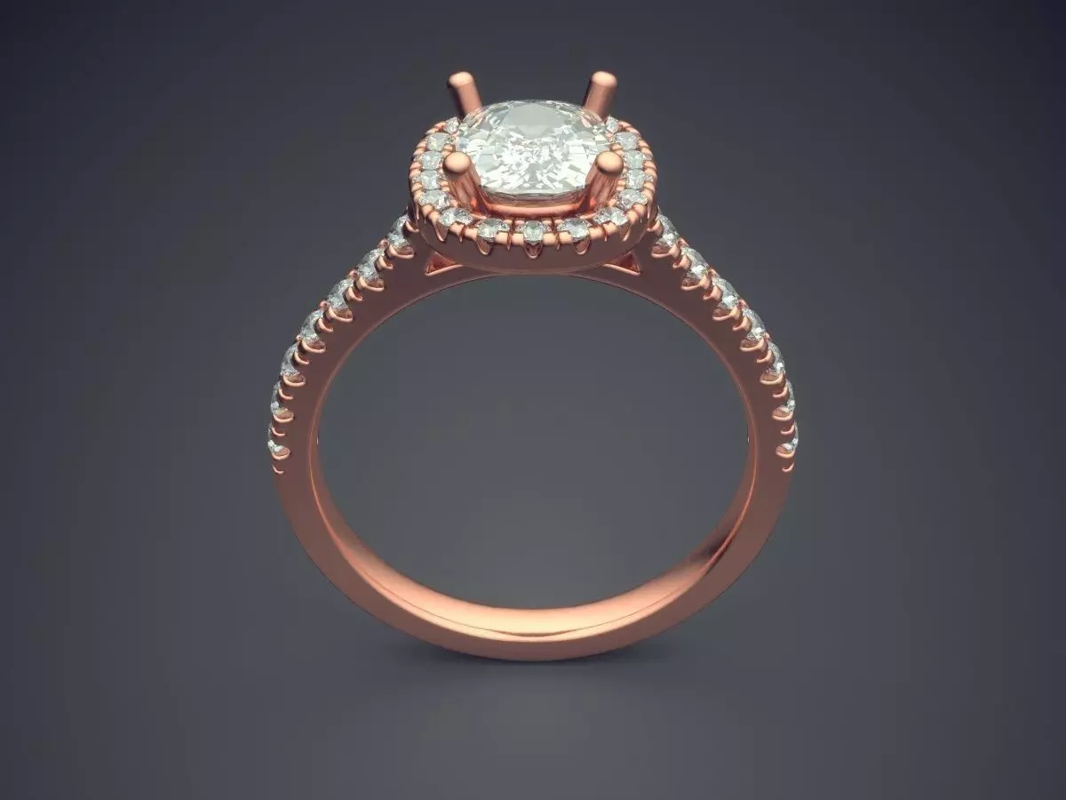 Thin Ring With Diamonds 2116 3D print model_2