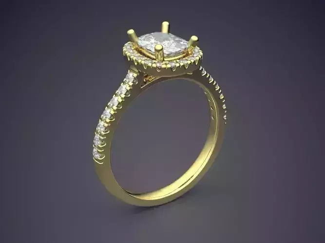 Thin Ring With Diamonds 2116 3D print model