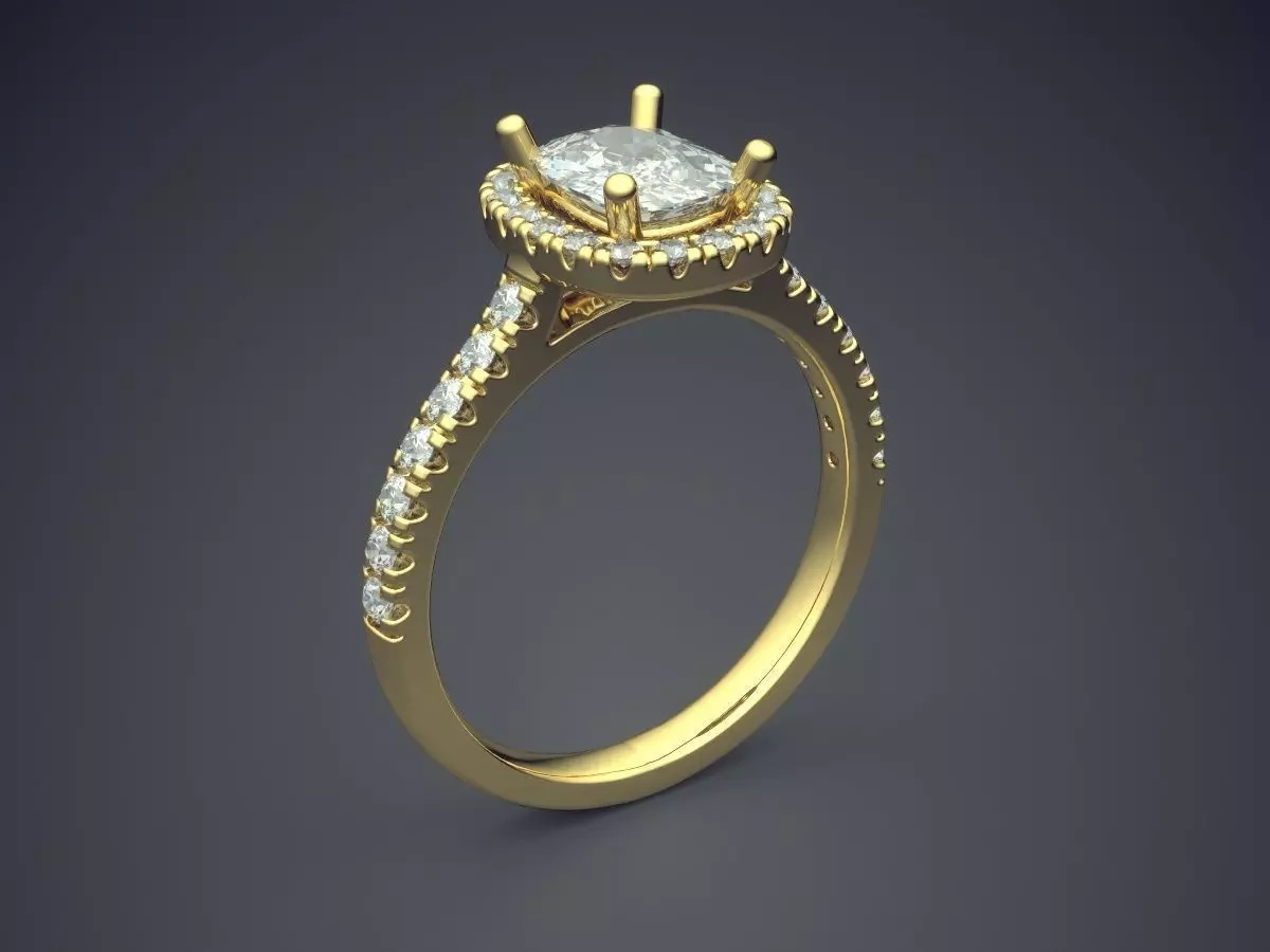 Thin Ring With Diamonds 2116 3D print model_0