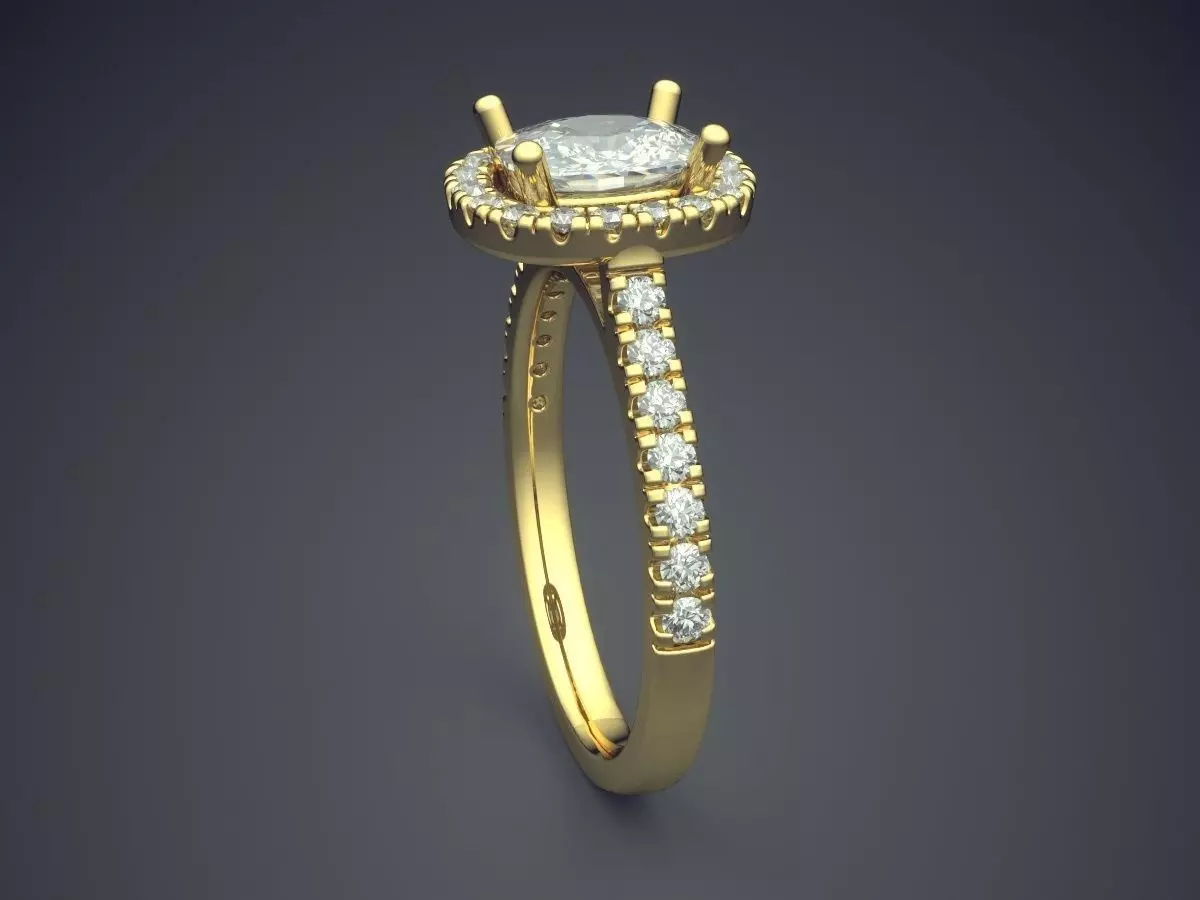 Thin Ring With Diamonds 2116 3D print model_3
