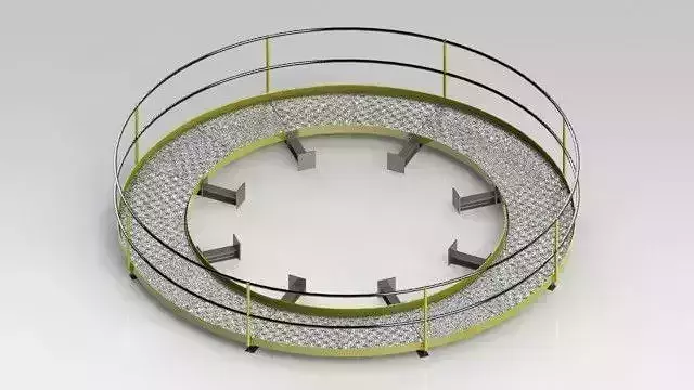 Catwalk circular metallic structure