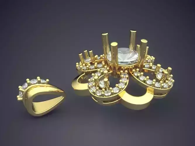 Flower Shape Pendant With Diamonds 2108