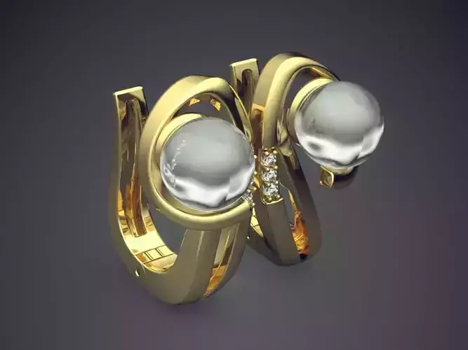 Unique Futuristic Pearl Earrings