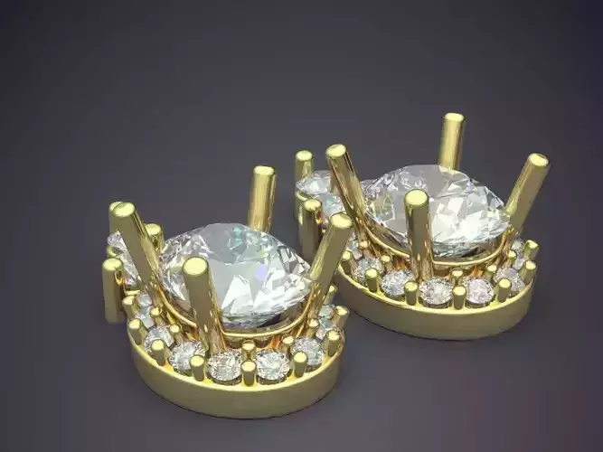 Luxurious Earrings With Diamonds 2095 3D print model