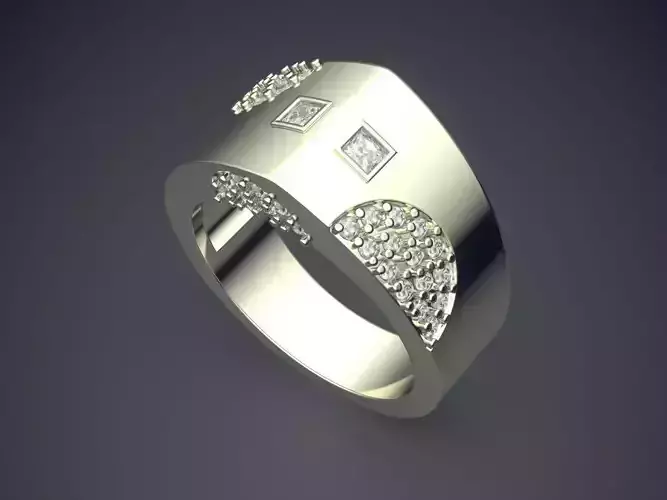 Thick Ring With Tiny Diamonds 2096