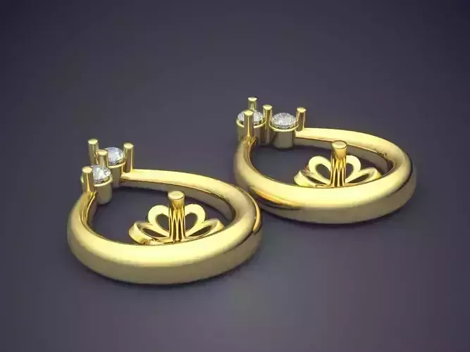 Elegant Dainty Golden Earrings with Small Flowers