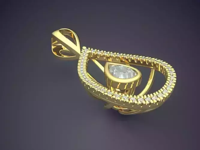 Simple Minimalistic Raindrop-Shaped Pendant