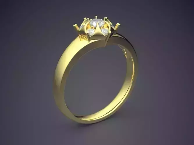 Impressive Minimal Ring With Diamonds 3D print model