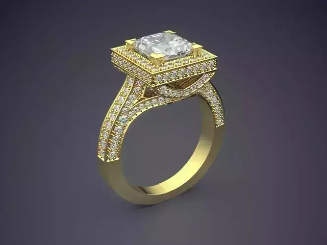 Elegant Glamorous Square Diamond-Ring for Engagement