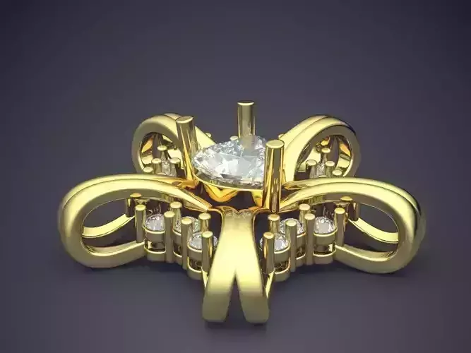 Vintage Glamorous Detailed Star Shaped Diamond Pendant