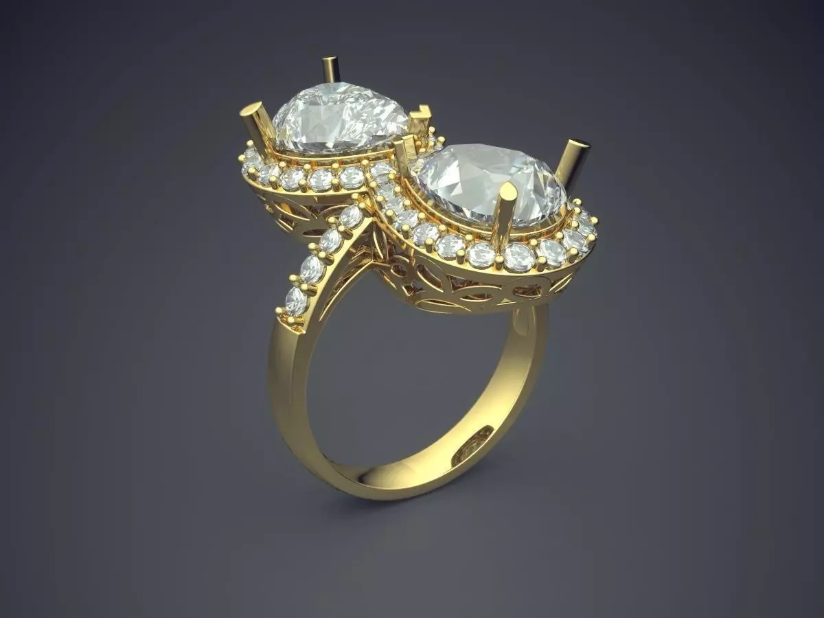 Luxurious Ring With Diamonds 2042 3D print model_0
