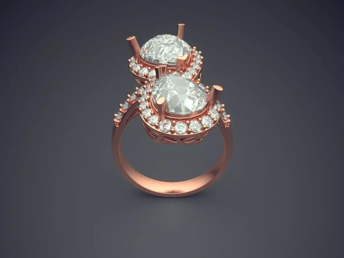 Luxurious Ring With Diamonds 2042 3D print model_2