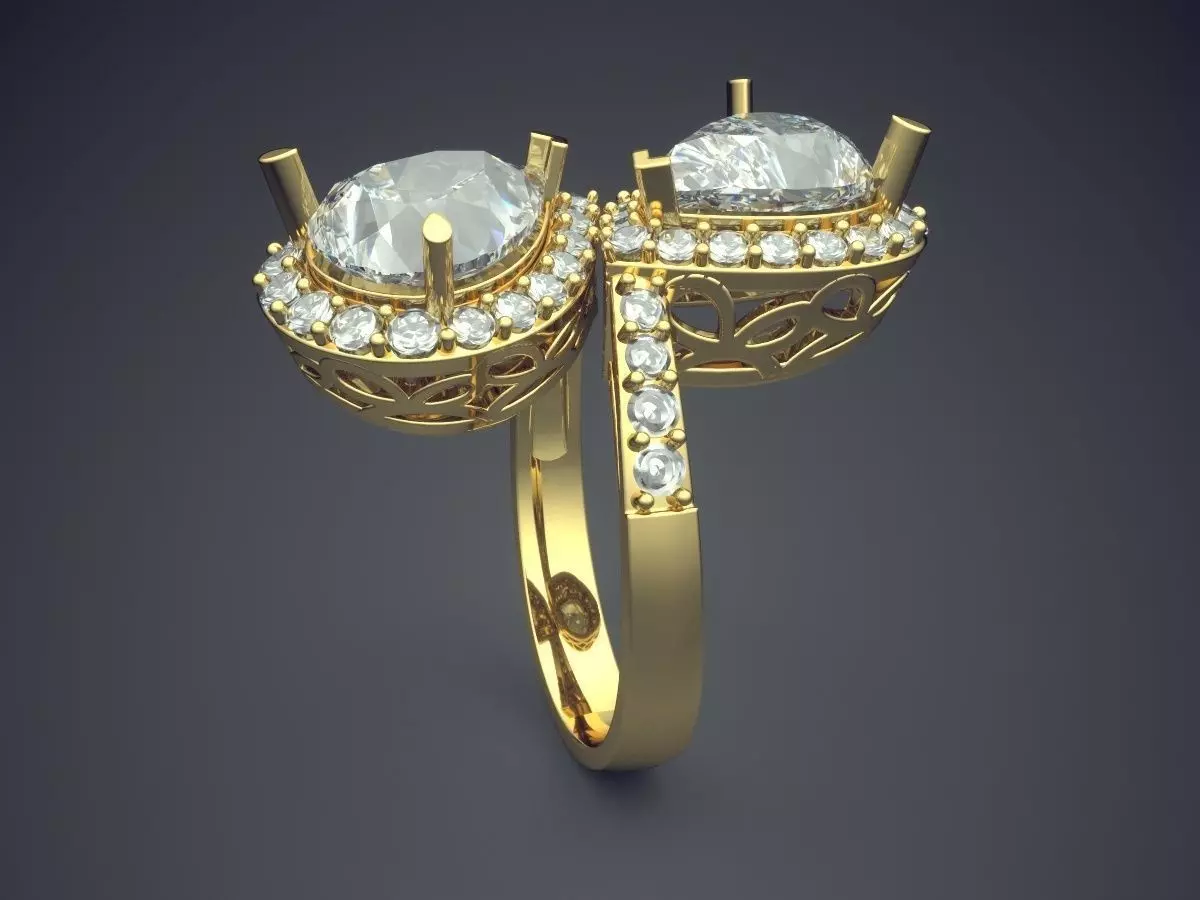 Luxurious Ring With Diamonds 2042 3D print model_3