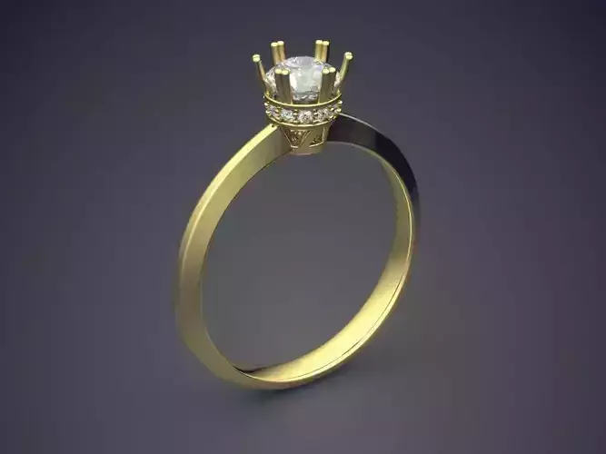 Precious Dainty Subtle Engagement Ring with Small Diamonds