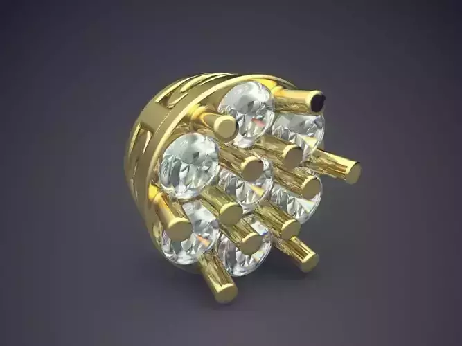 Pretty Detailed Carved Diamond Jewellery Piece 3D print model