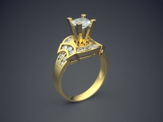 Luxurious Ring With Diamonds 2016 3D print model