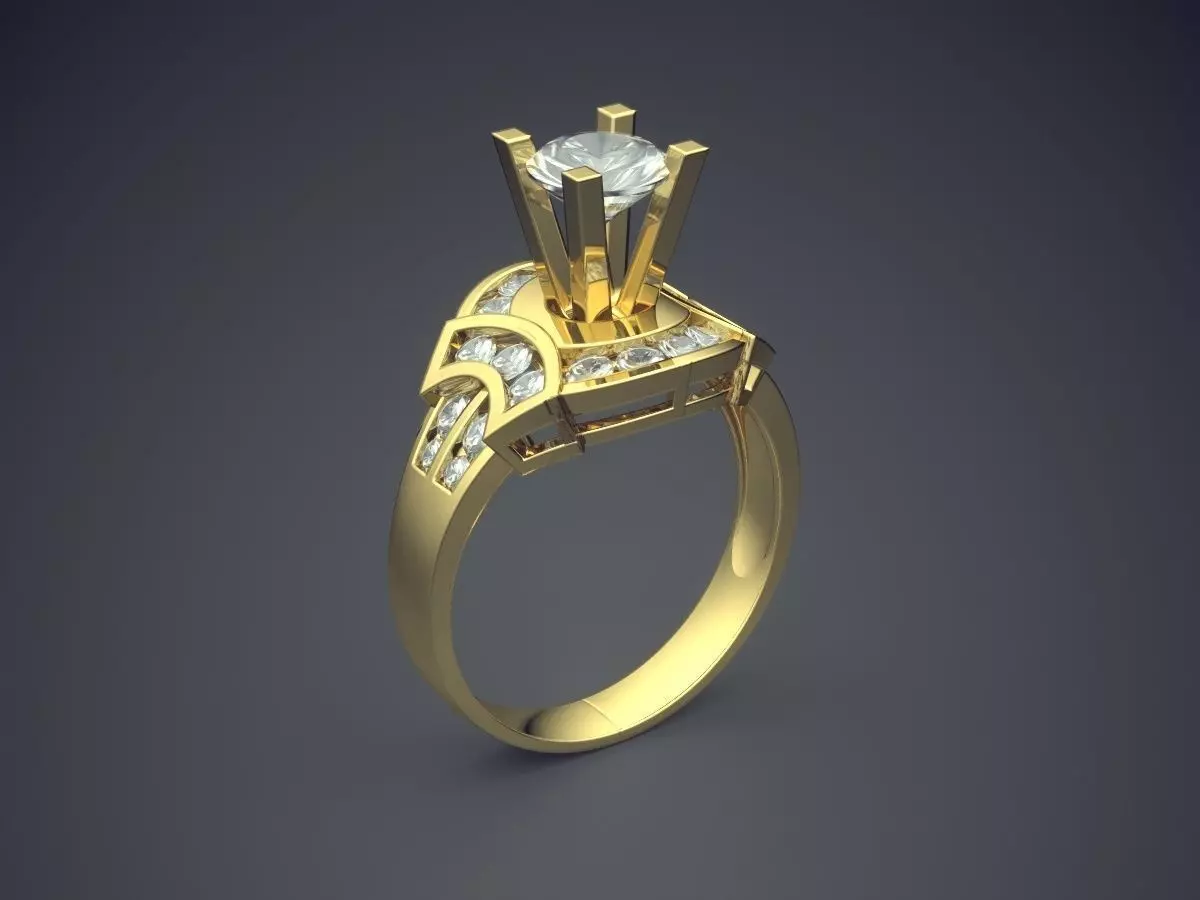 Luxurious Ring With Diamonds 2016 3D print model