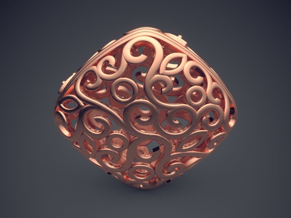 Unique Pendant With Diamonds 2014 3D print model_2