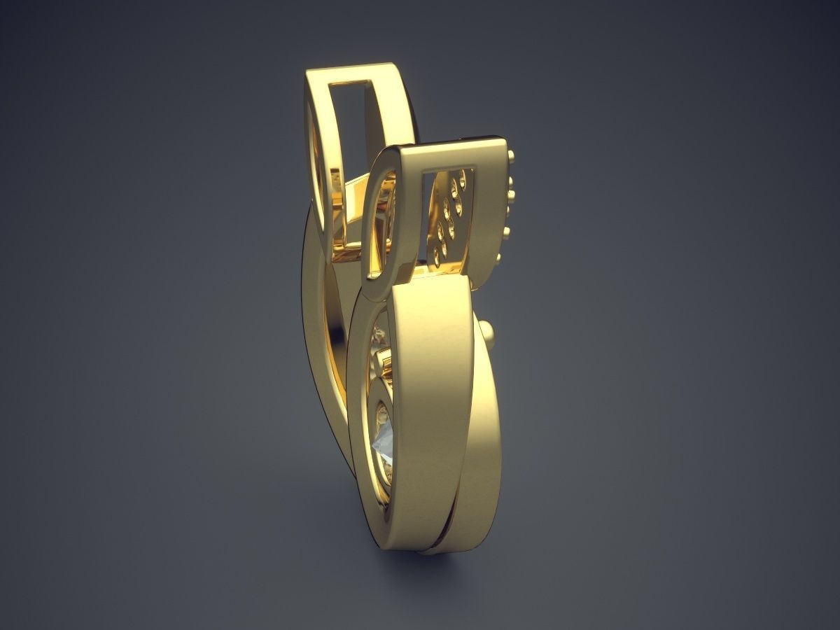 Unique Shape Diamond Pendant 3D print model_3