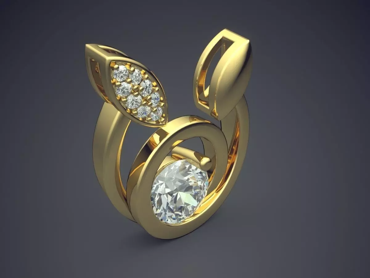 Unique Shape Diamond Pendant 3D print model_0
