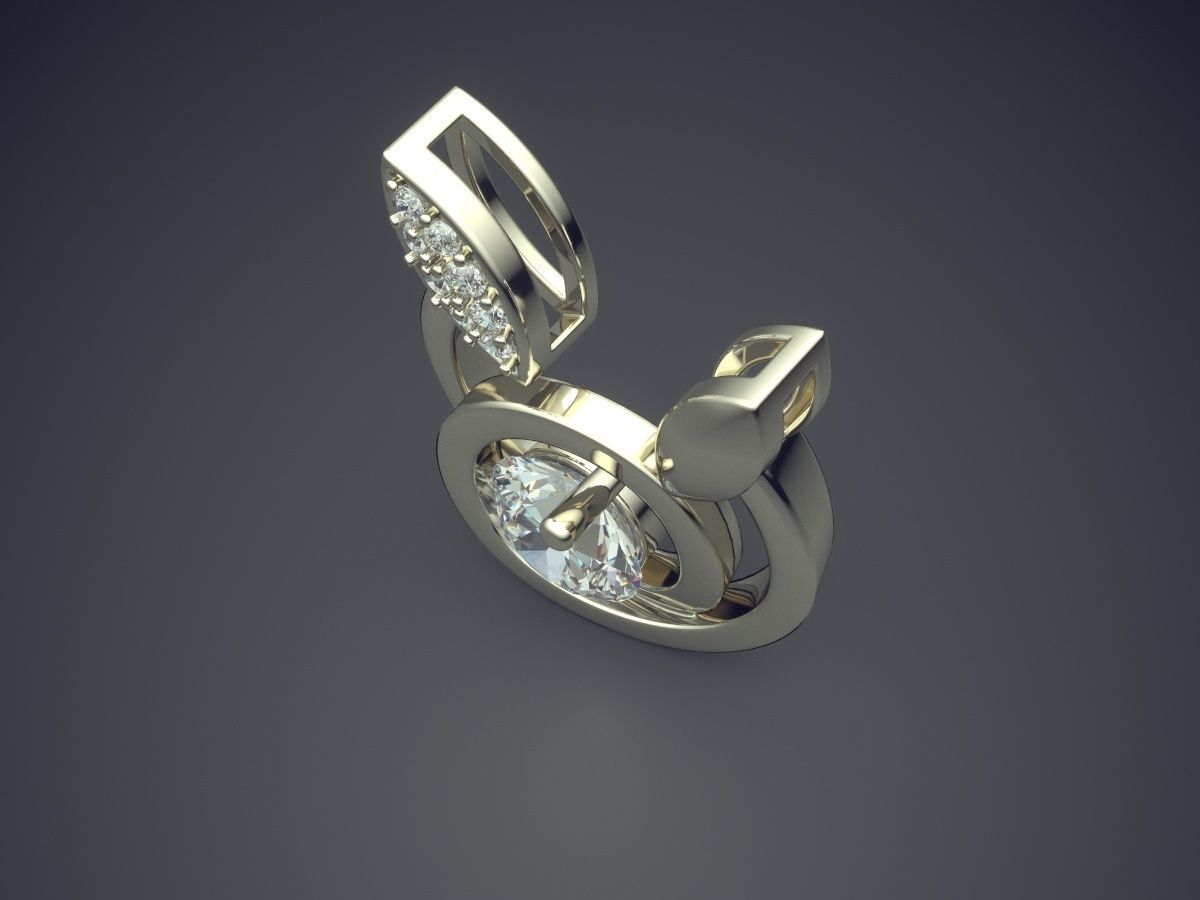 Unique Shape Diamond Pendant 3D print model_1