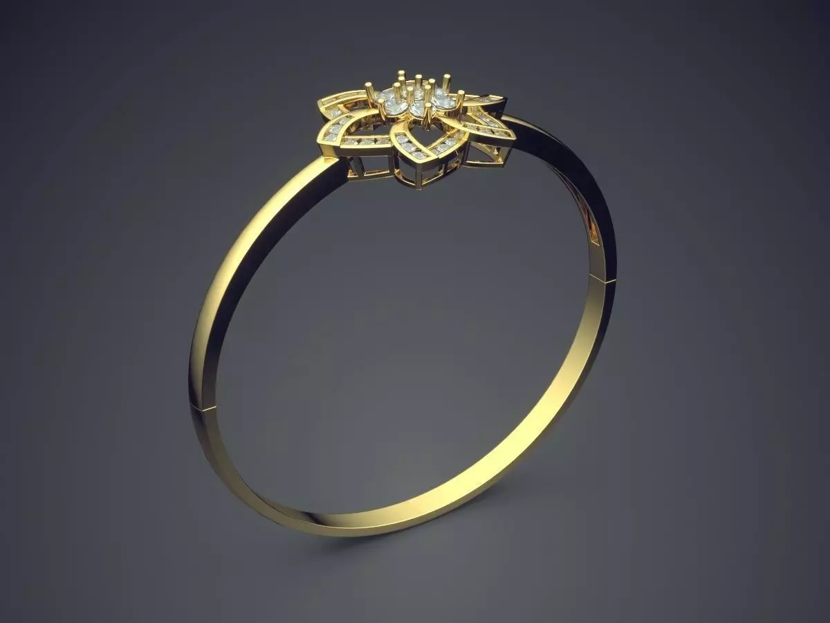 Star-shaped Thin Ring With Small Diamonds 2009 3D print model