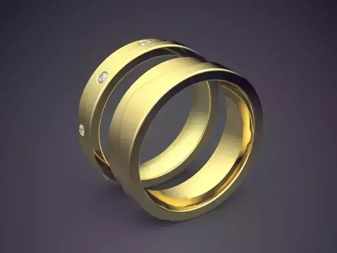 Matching Simple Design Wedding Rings