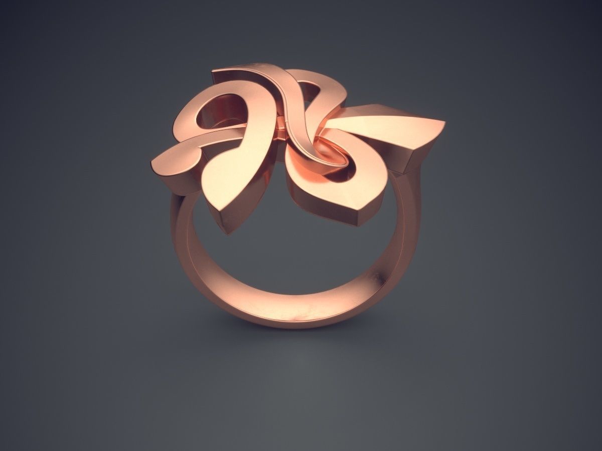 Unique Modern Design Ring 3D print model_2