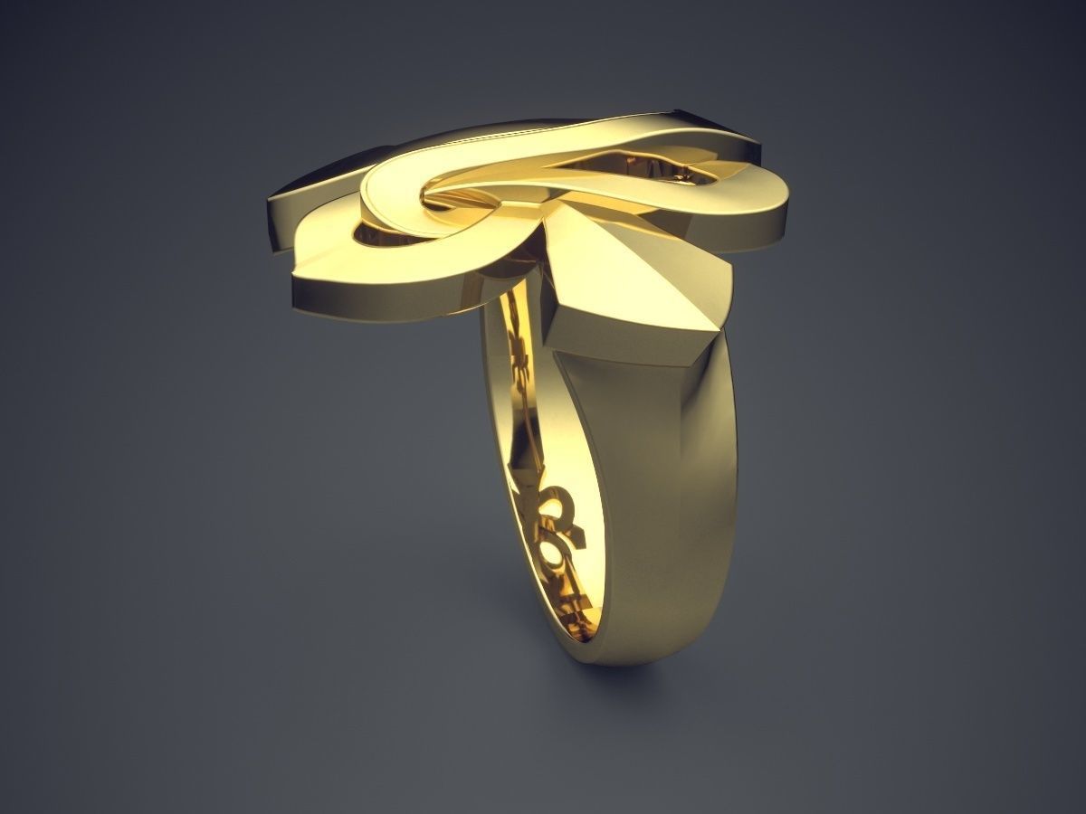 Unique Modern Design Ring 3D print model_3