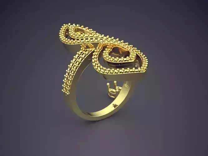 Unique Ring With Small Diamonds 1994 3D print model